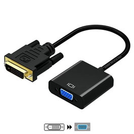 Aisens Cable Adaptador Convertidor de DVI Macho a VGA Hembra (DVI-D 24+1 a SVGA) - 30 cm - Negro - A147-0352